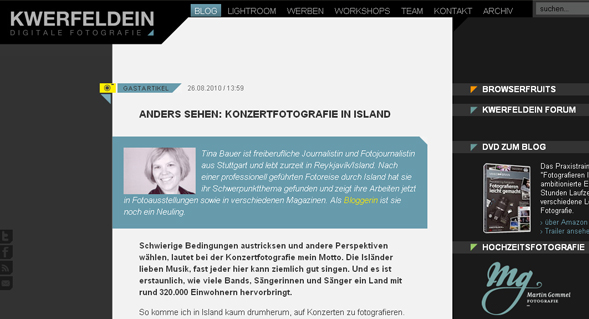 Gastbeitrag im Kwerfeldein-Fotografieblog über Konzertfotografie in Island